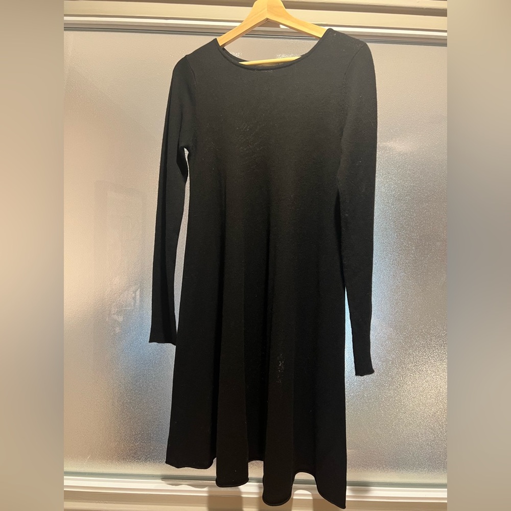 Cashmere Black Long Sleeve Dress, Autumn Cashmere- size medium